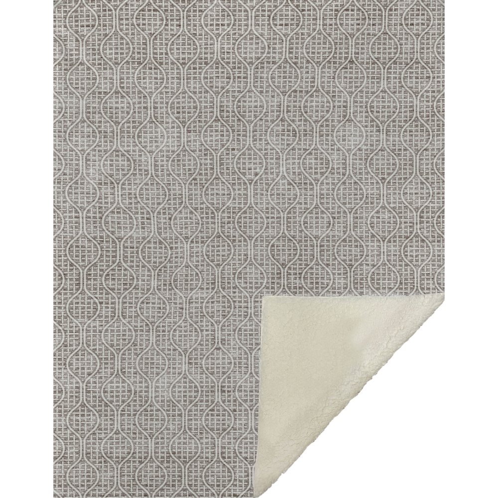 Premium Machine Washable ASB926 Taupe 50" x 70" Sherpa Throw Blanket. Picture 1