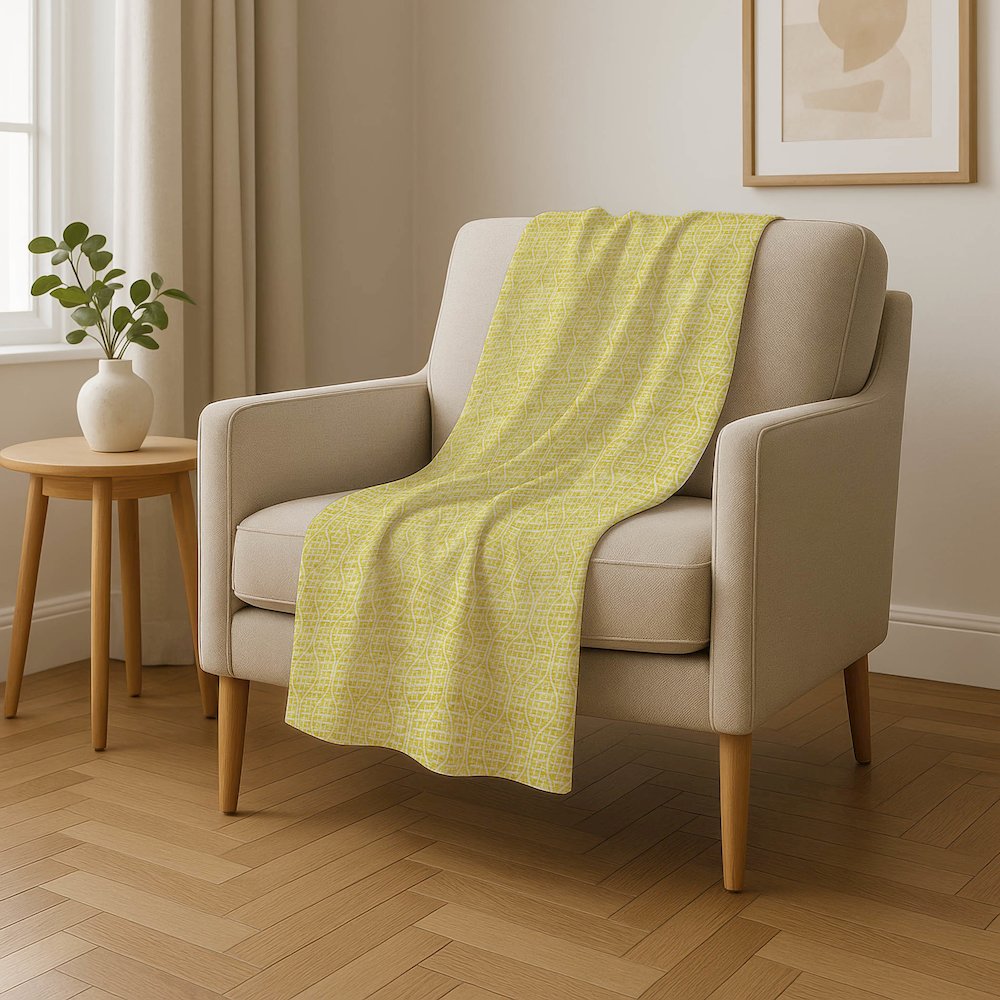 Premium Machine Washable ASB926 Yellow 50" x 70" Sherpa Throw Blanket. Picture 4