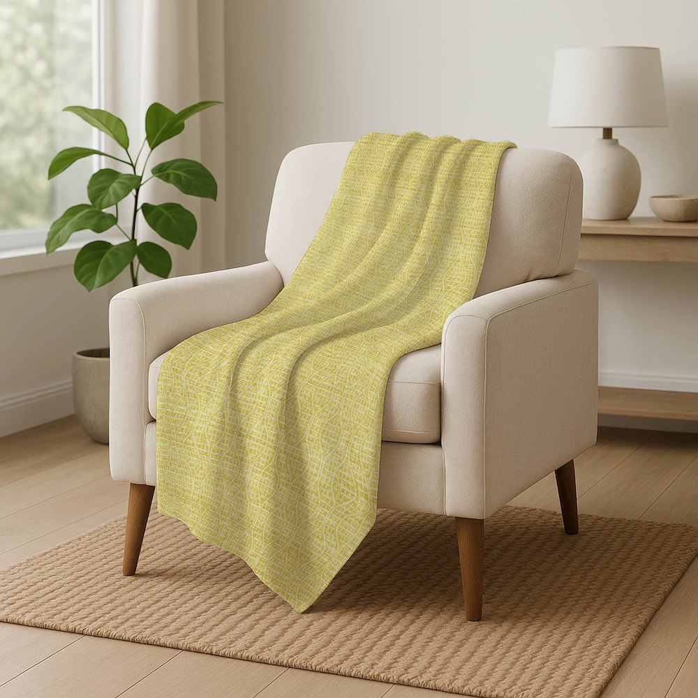 Premium Machine Washable ASB926 Yellow 50" x 70" Sherpa Throw Blanket. Picture 5