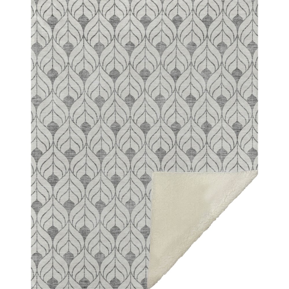 Premium Machine Washable ASB927 Gray 50" x 70" Sherpa Throw Blanket. Picture 1