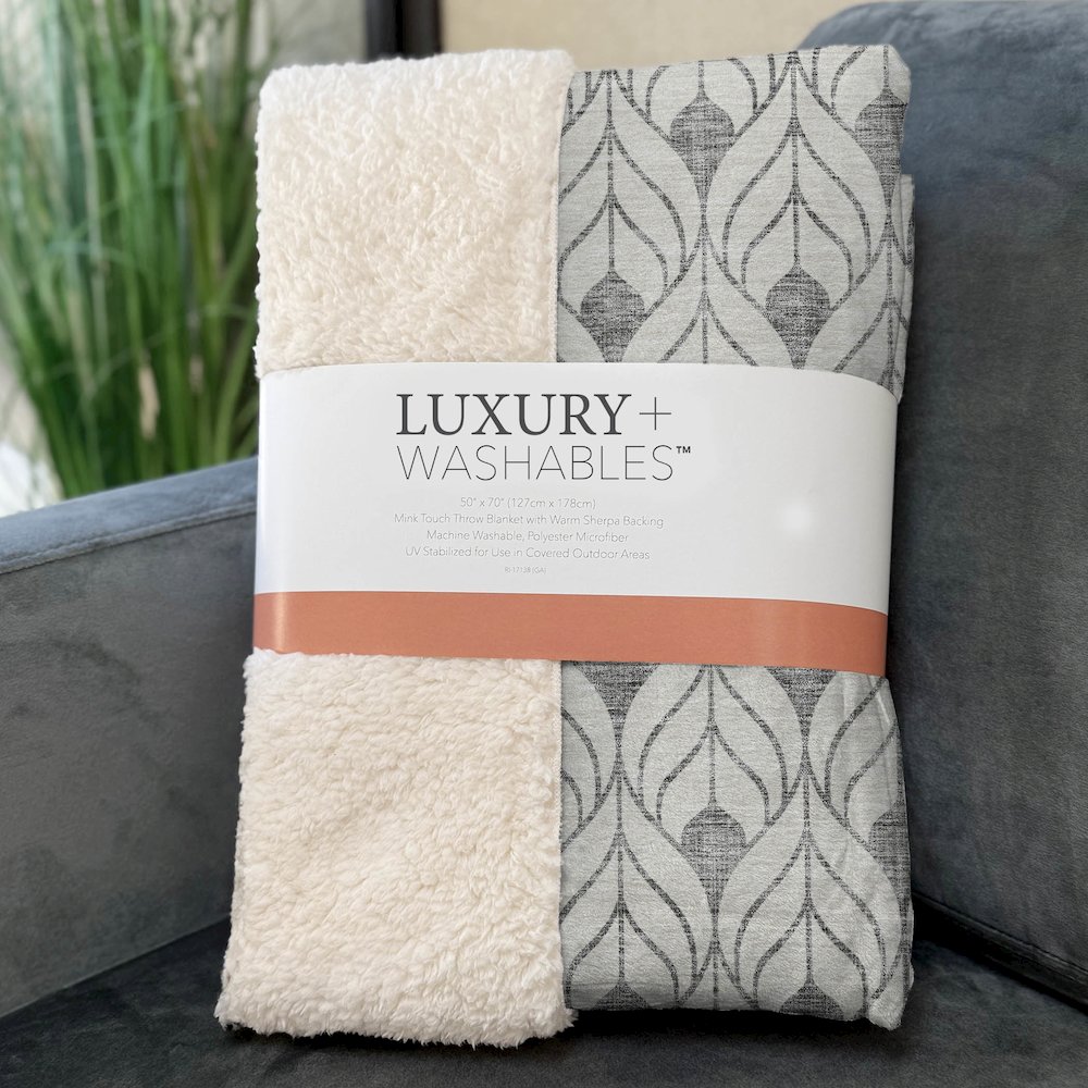 Premium Machine Washable ASB927 Gray 50" x 70" Sherpa Throw Blanket. Picture 3
