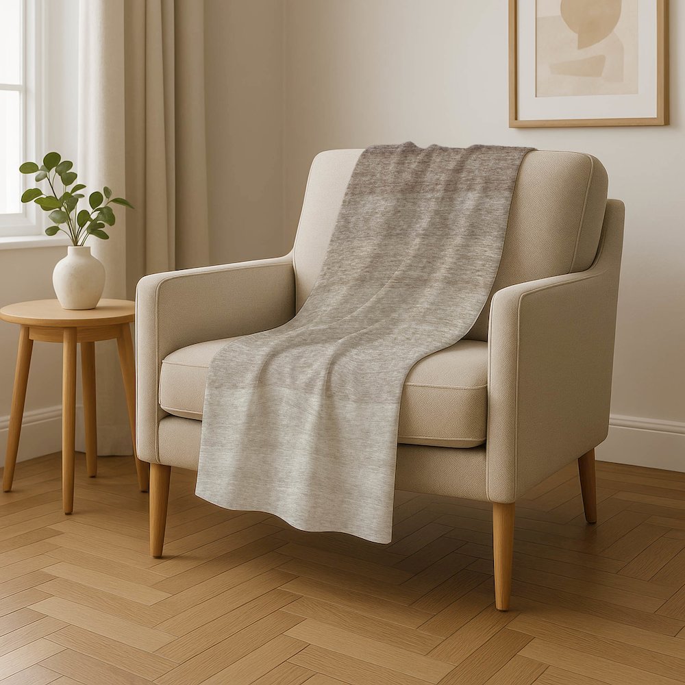 Premium Machine Washable ASB928 Beige 50" x 70" Sherpa Throw Blanket. Picture 4