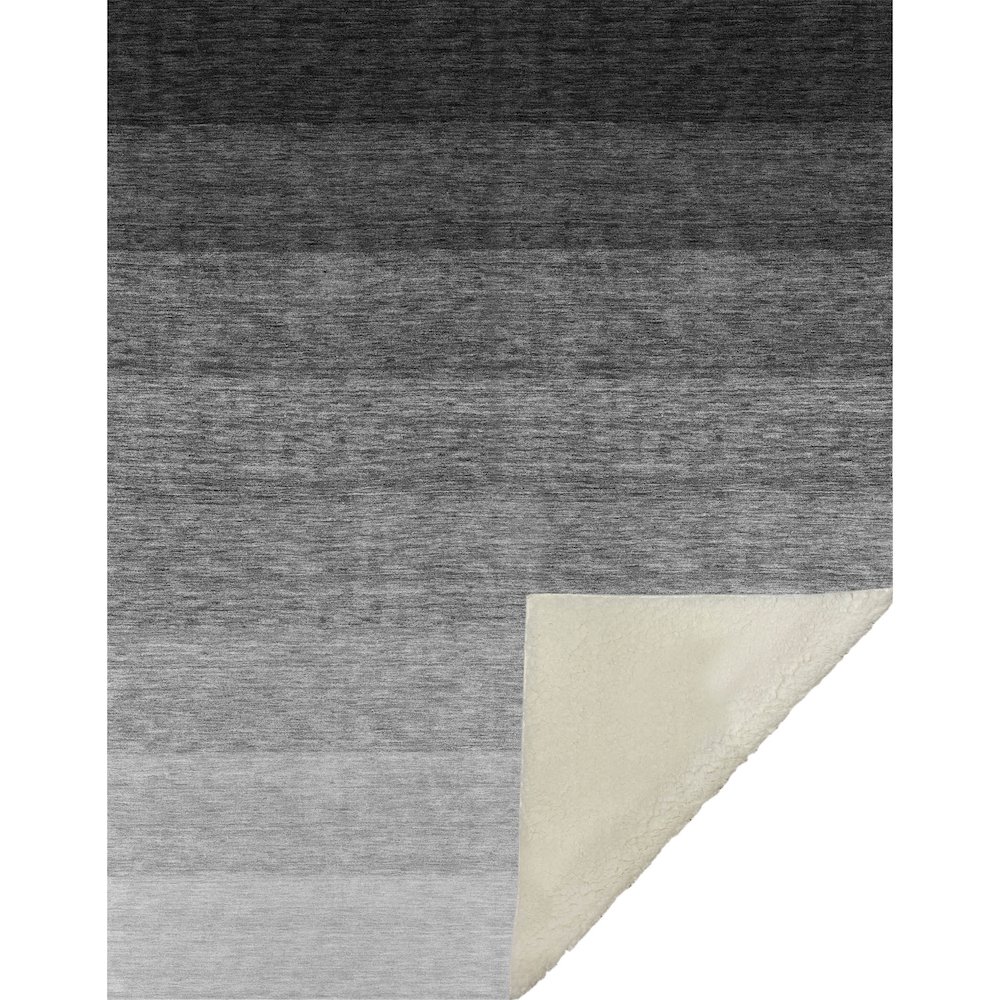 Premium Machine Washable ASB928 Black 50" x 70" Sherpa Throw Blanket. Picture 1