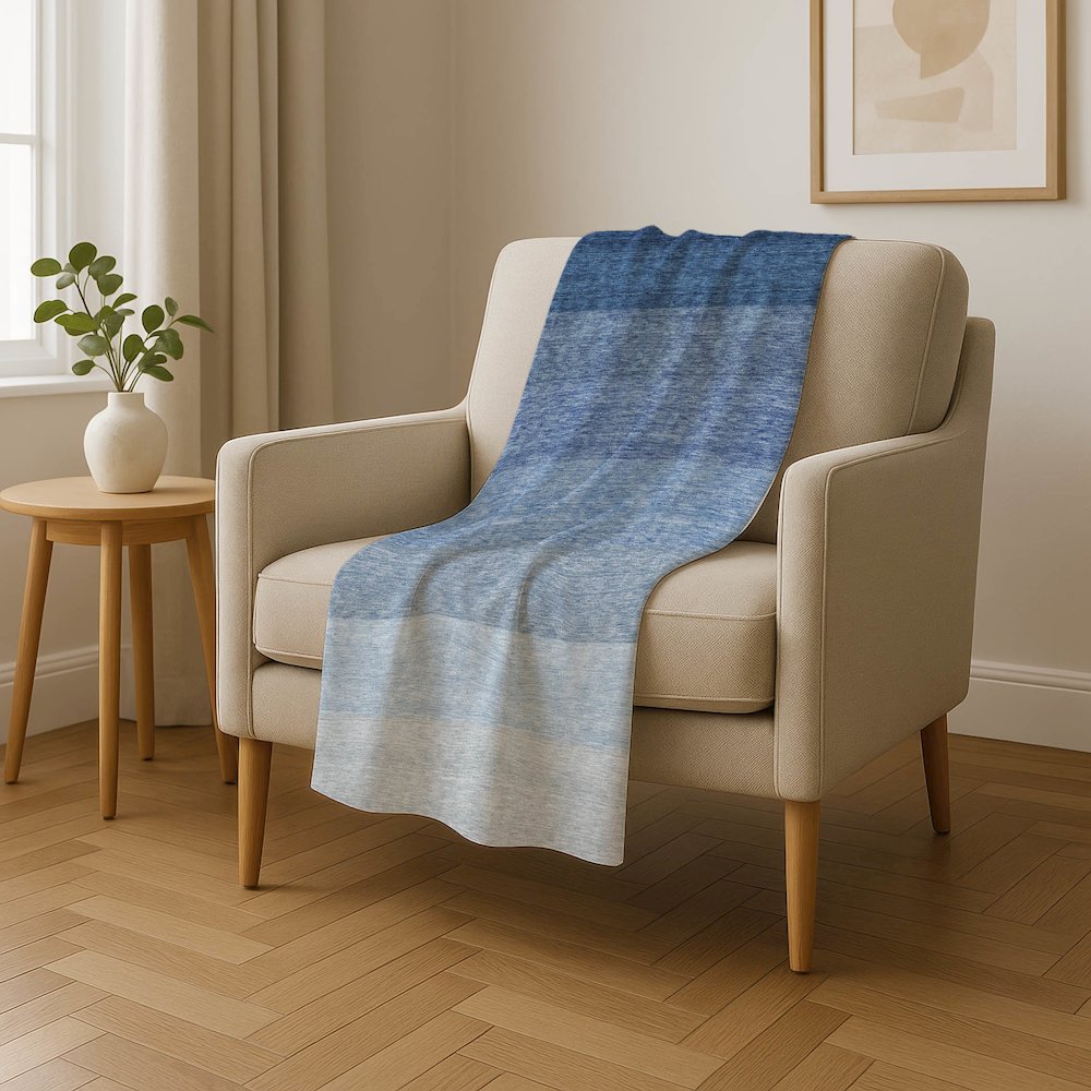 Premium Machine Washable ASB928 Blue 50" x 70" Sherpa Throw Blanket. Picture 4