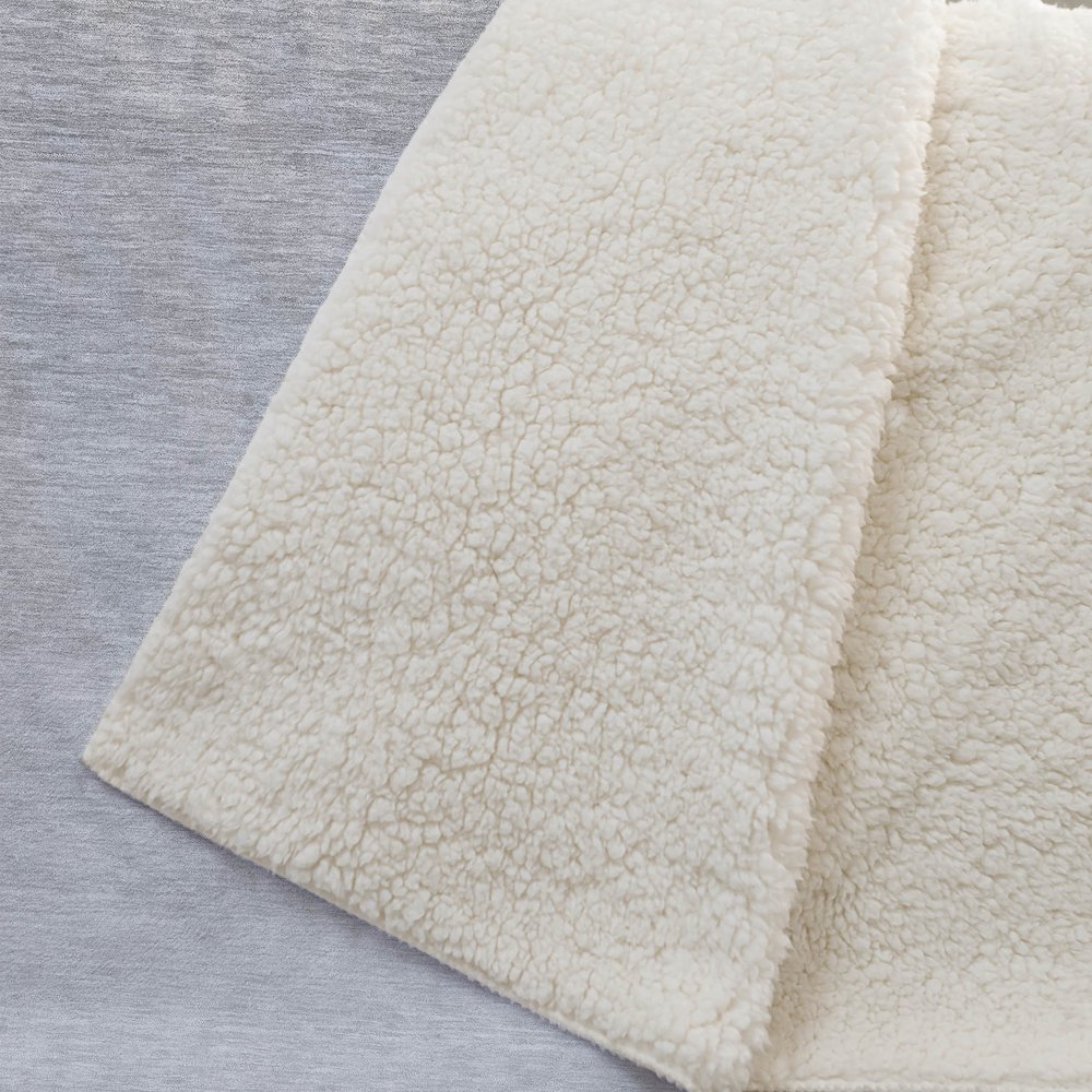 Premium Machine Washable ASB928 Gray 50" x 70" Sherpa Throw Blanket. Picture 2