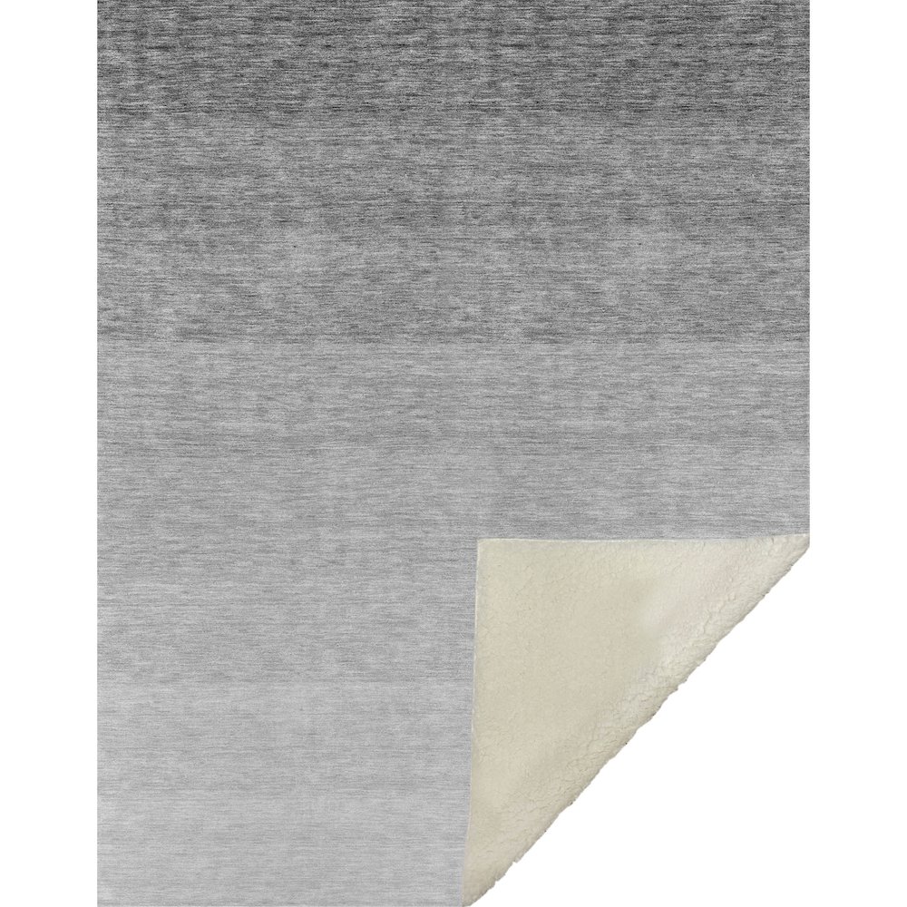 Premium Machine Washable ASB928 Gray 50" x 70" Sherpa Throw Blanket. Picture 1