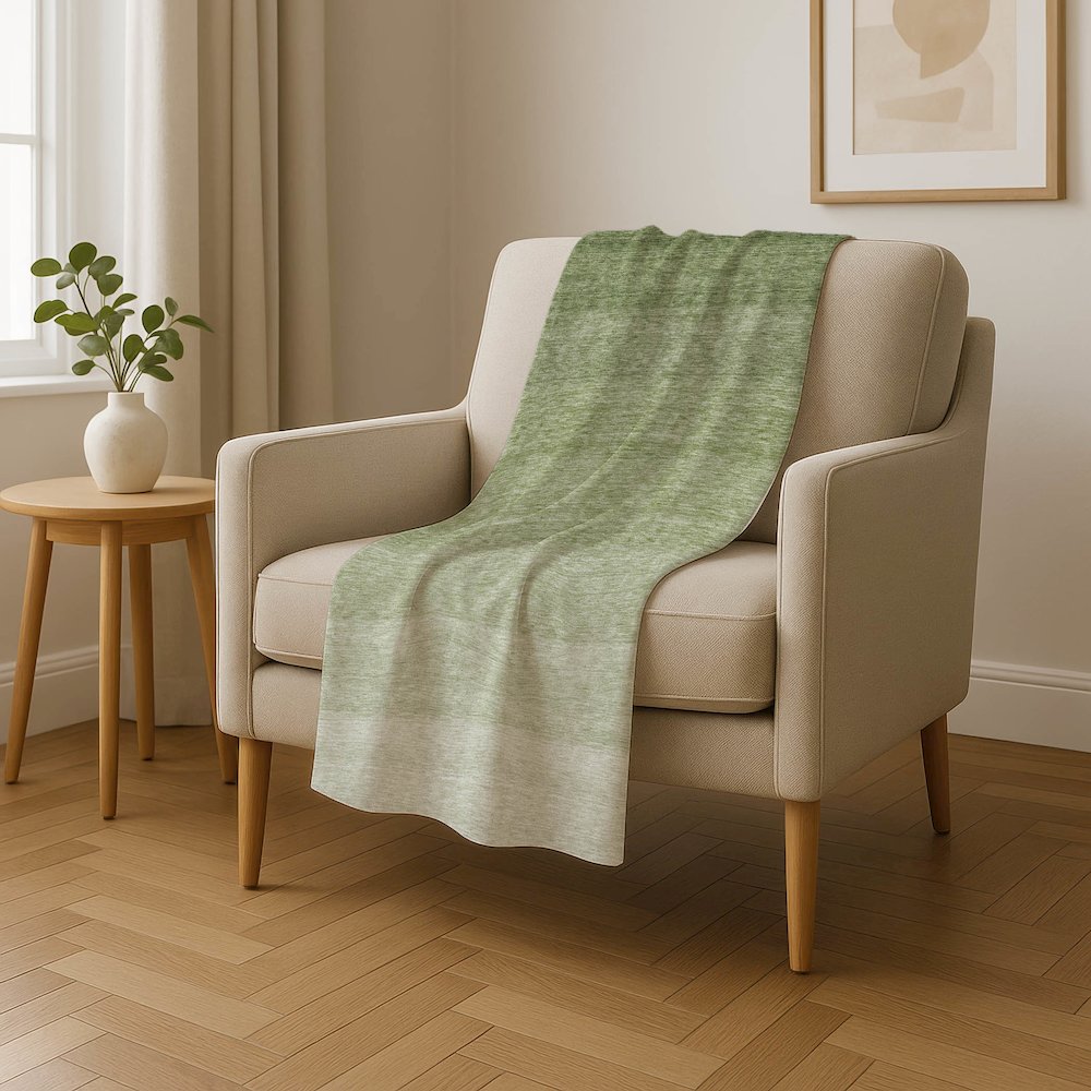 Premium Machine Washable ASB928 Green 50" x 70" Sherpa Throw Blanket. Picture 4