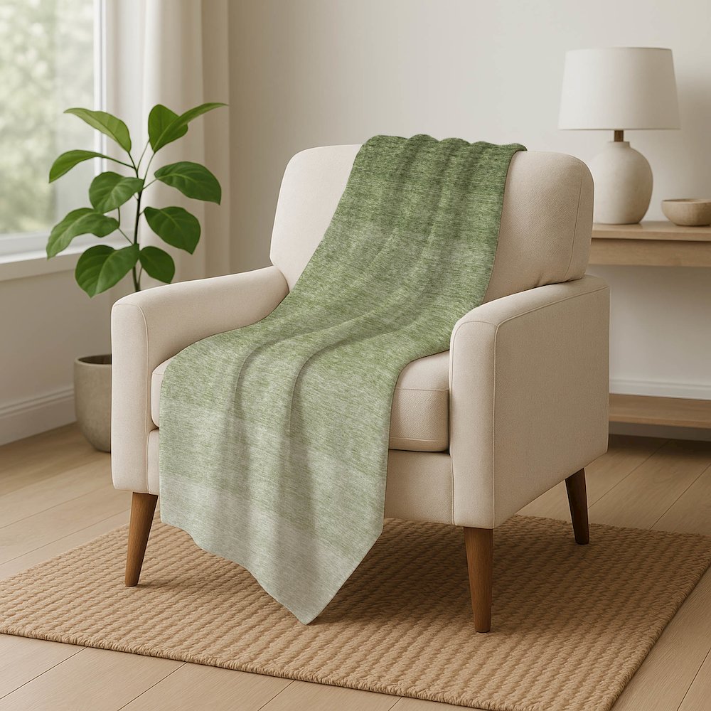 Premium Machine Washable ASB928 Green 50" x 70" Sherpa Throw Blanket. Picture 5