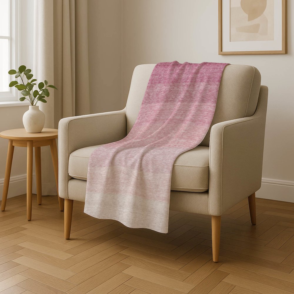 Premium Machine Washable ASB928 Pink 50" x 70" Sherpa Throw Blanket. Picture 4