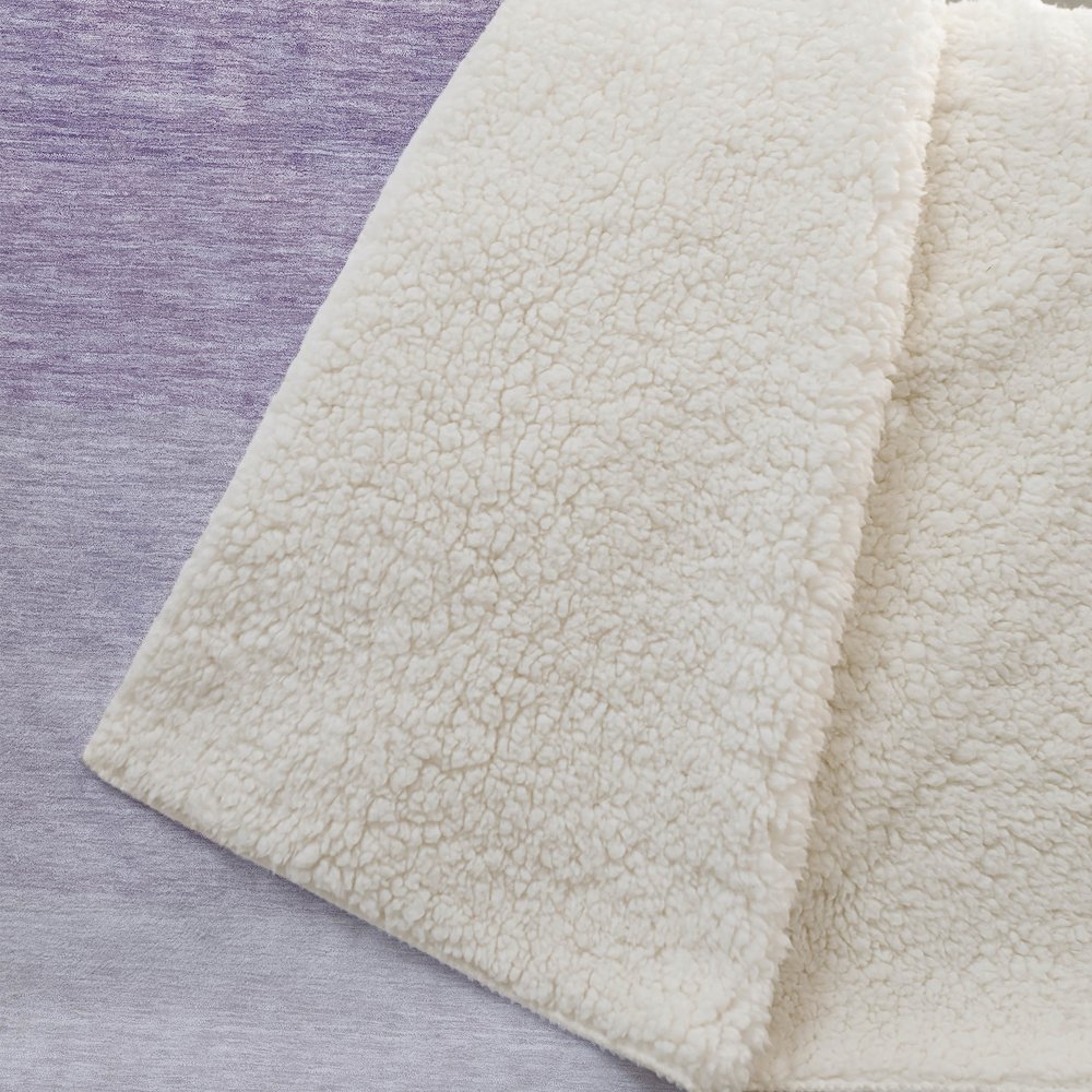 Premium Machine Washable ASB928 Purple 50" x 70" Sherpa Throw Blanket. Picture 2