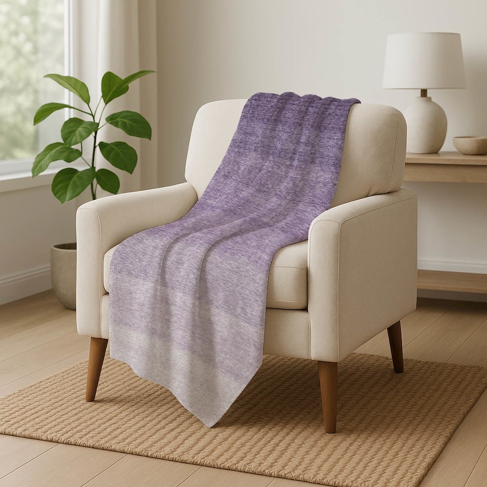 Premium Machine Washable ASB928 Purple 50" x 70" Sherpa Throw Blanket. Picture 5