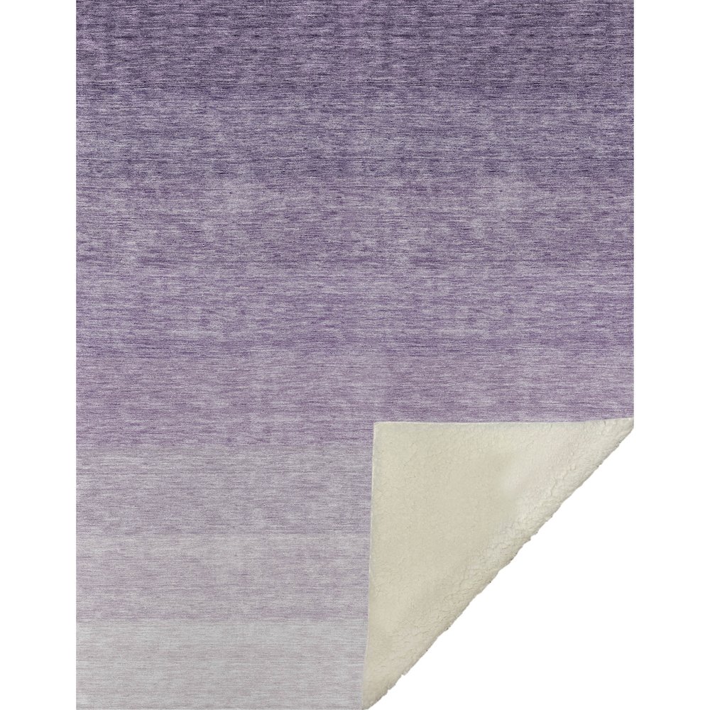 Premium Machine Washable ASB928 Purple 50" x 70" Sherpa Throw Blanket. Picture 1