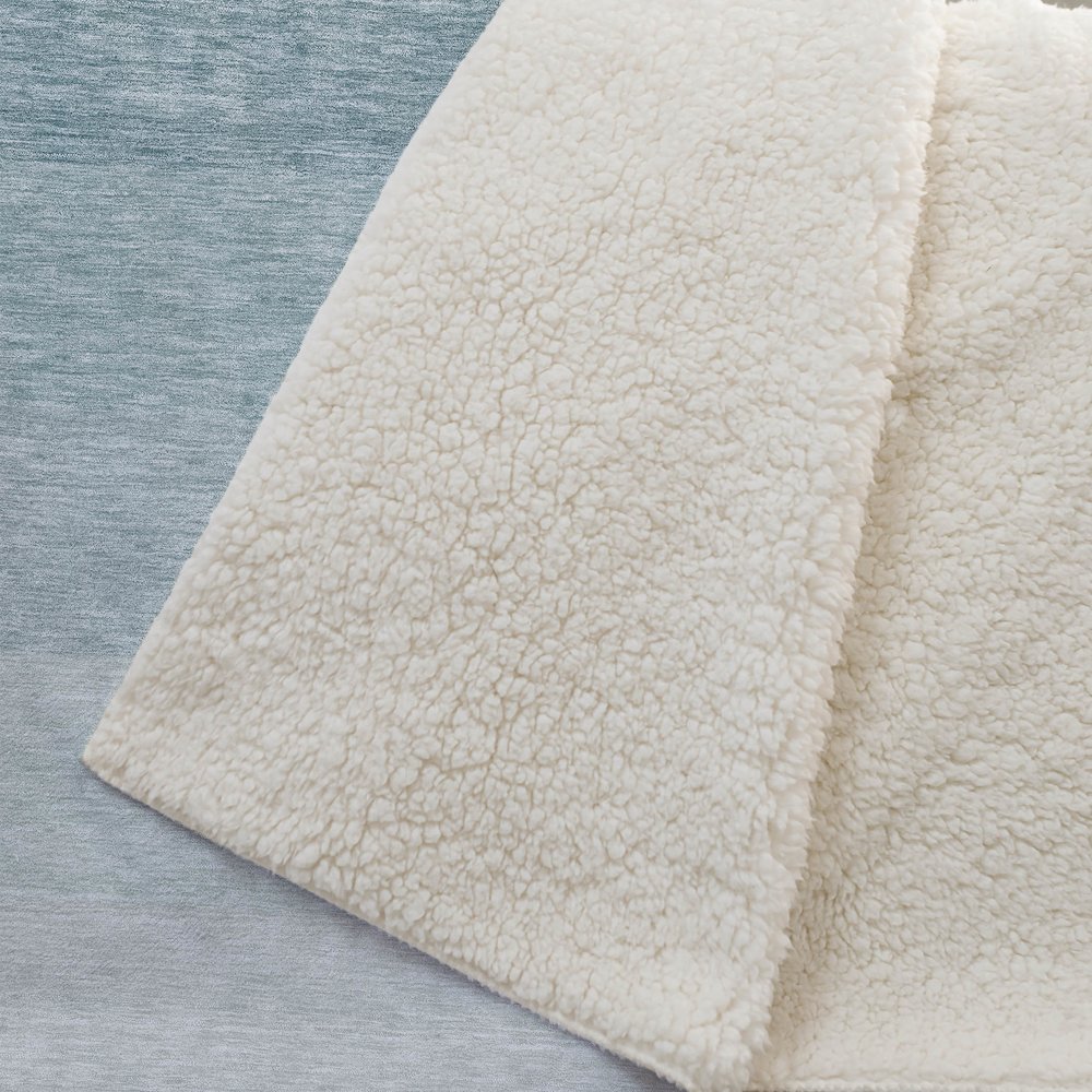 Premium Machine Washable ASB928 Teal 50" x 70" Sherpa Throw Blanket. Picture 2