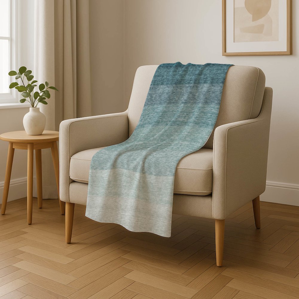 Premium Machine Washable ASB928 Teal 50" x 70" Sherpa Throw Blanket. Picture 4