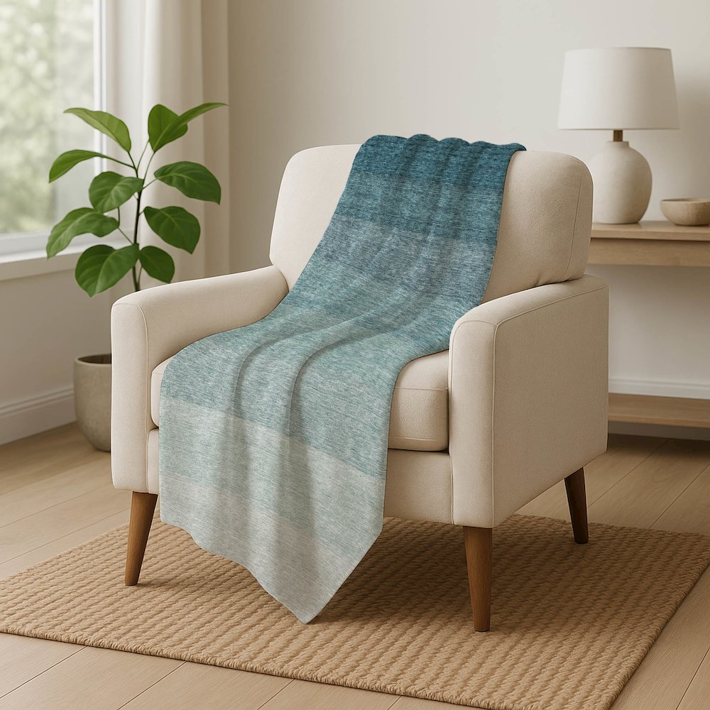 Premium Machine Washable ASB928 Teal 50" x 70" Sherpa Throw Blanket. Picture 5