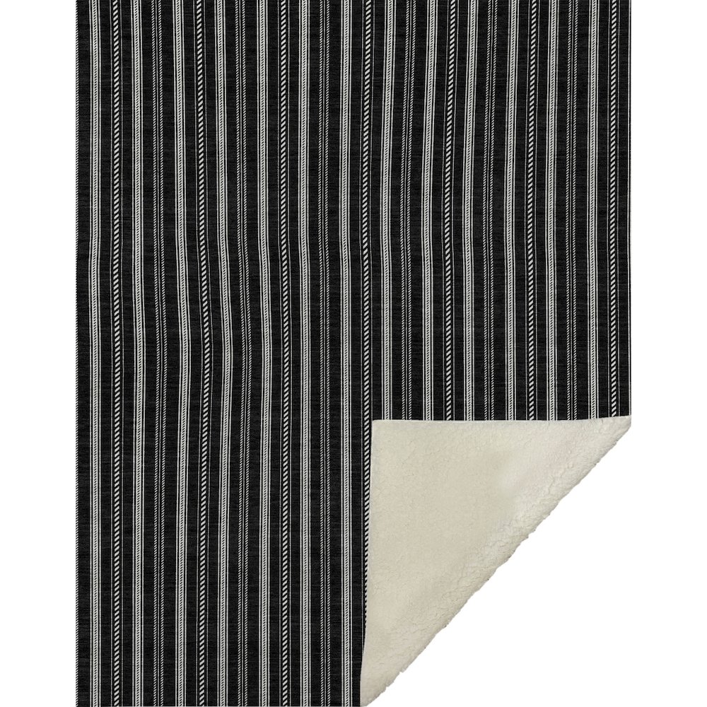 Premium Machine Washable ASB929 Black 50" x 70" Sherpa Throw Blanket. Picture 1