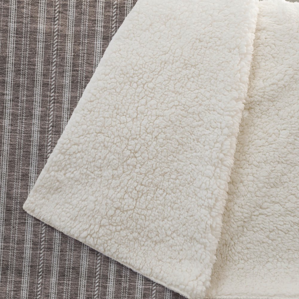 Premium Machine Washable ASB929 Brown 50" x 70" Sherpa Throw Blanket. Picture 2