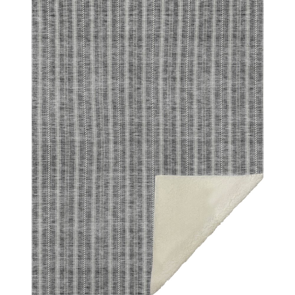Premium Machine Washable ASB929 Gray 50" x 70" Sherpa Throw Blanket. Picture 1