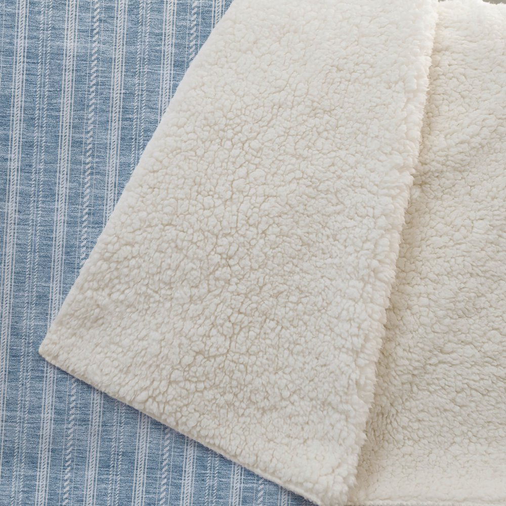 Premium Machine Washable ASB929 Teal 50" x 70" Sherpa Throw Blanket. Picture 2
