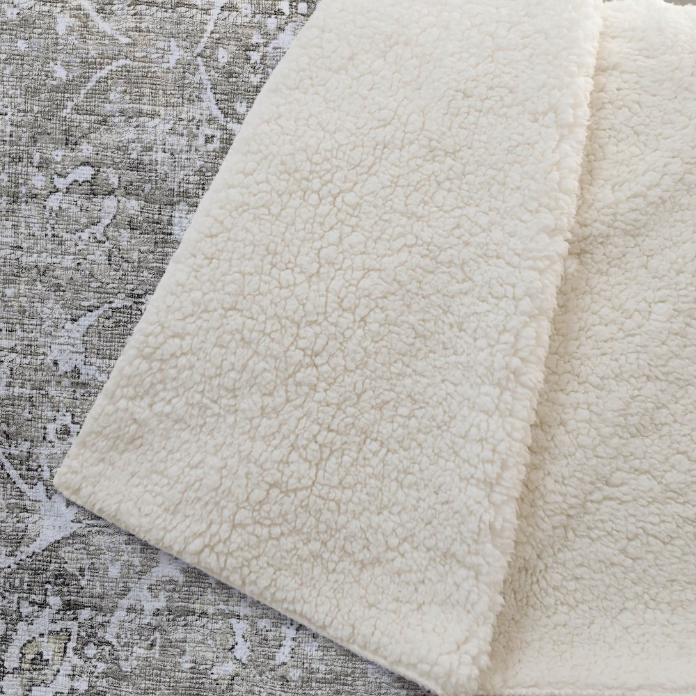 Premium Machine Washable ASB92 Pebble 50" x 70" Sherpa Throw Blanket. Picture 2
