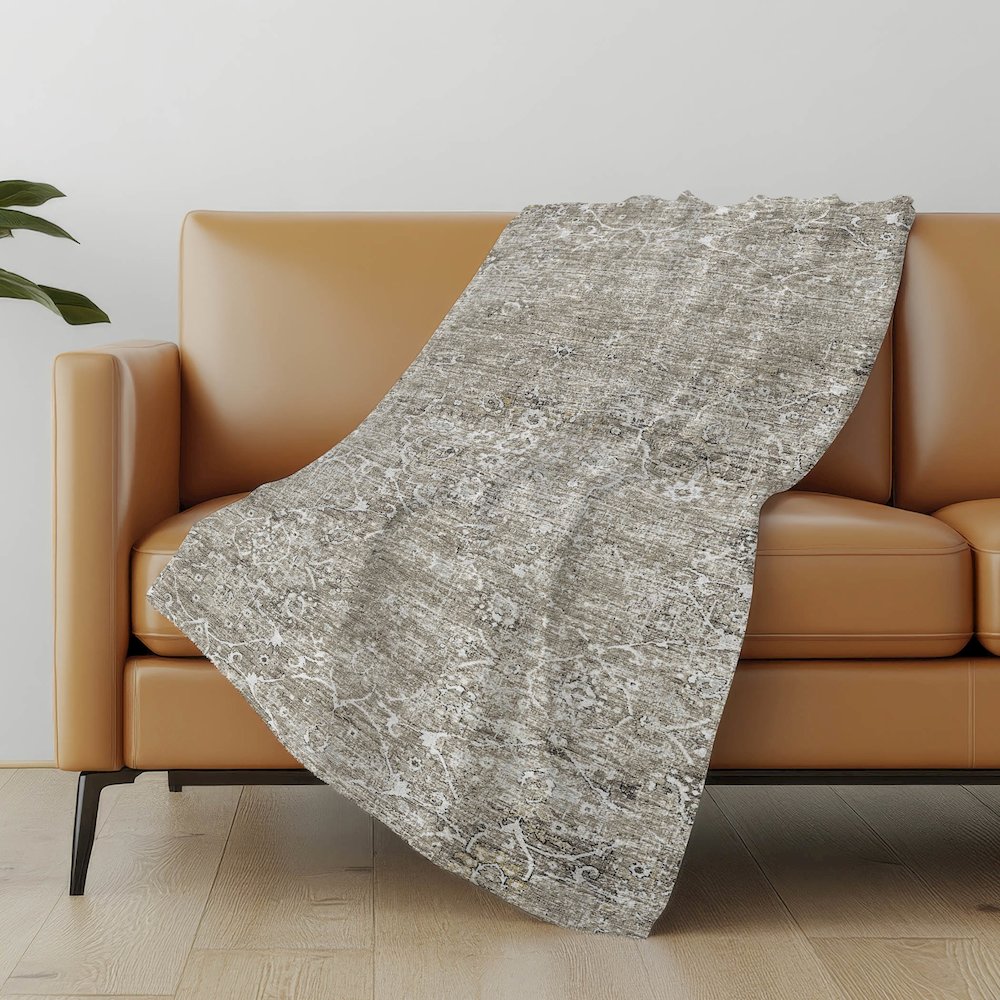 Premium Machine Washable ASB92 Pebble 50" x 70" Sherpa Throw Blanket. Picture 4