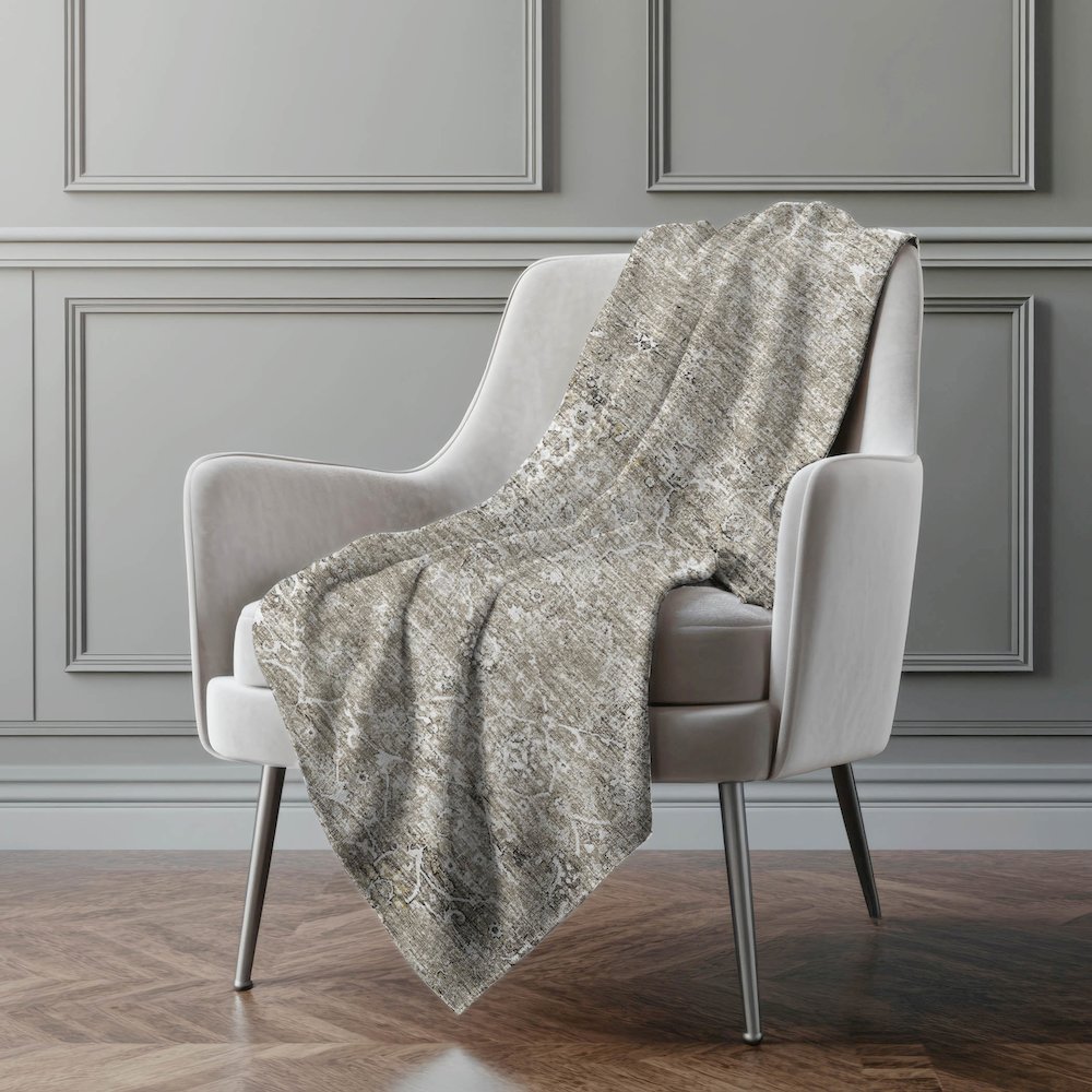 Premium Machine Washable ASB92 Pebble 50" x 70" Sherpa Throw Blanket. Picture 5