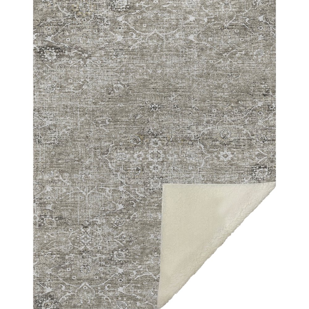 Premium Machine Washable ASB92 Pebble 50" x 70" Sherpa Throw Blanket. Picture 1