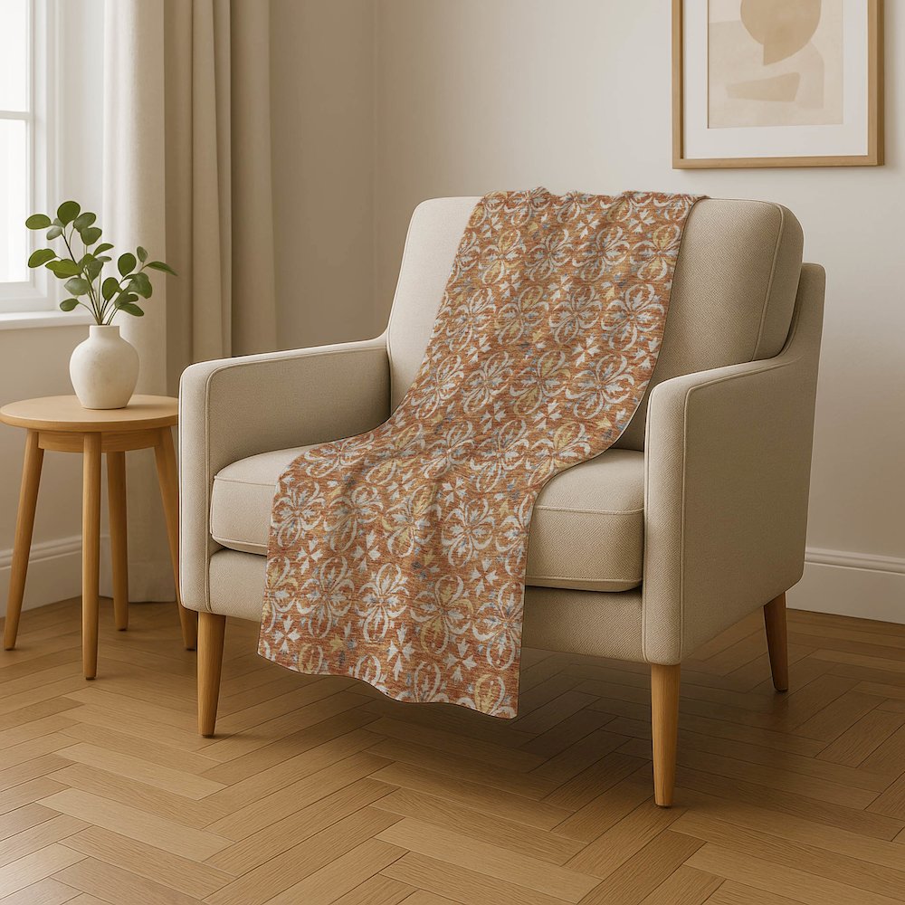 Premium Machine Washable ASB930 Copper 50" x 70" Sherpa Throw Blanket. Picture 4