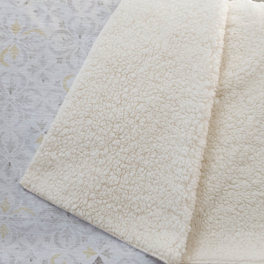 Premium Machine Washable ASB930 Ivory 50" x 70" Sherpa Throw Blanket. Picture 2