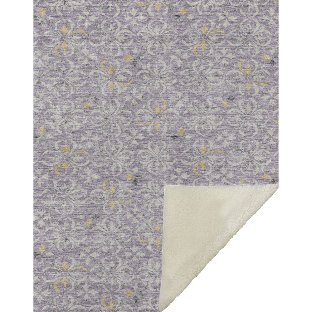 Premium Machine Washable ASB930 Lavender 50" x 70" Sherpa Throw Blanket. Picture 1
