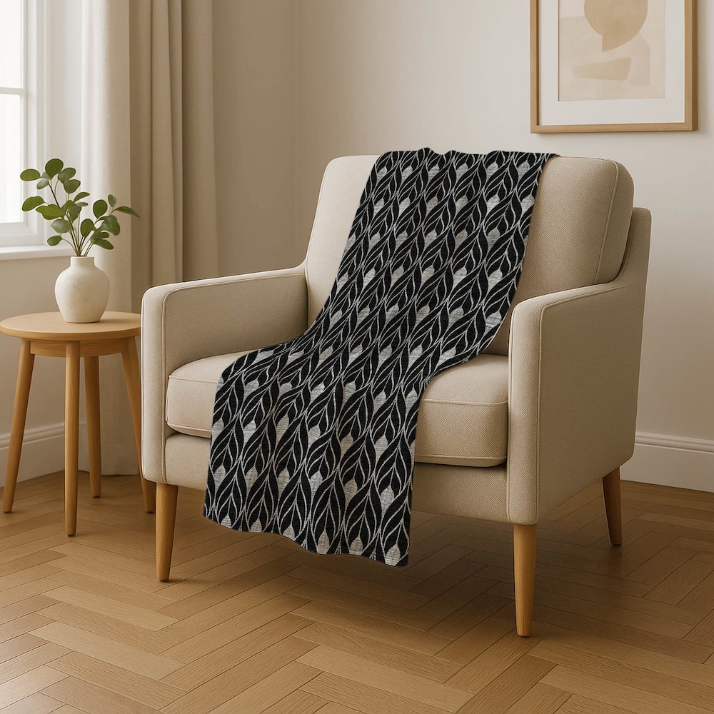Premium Machine Washable ASB931 Black 50" x 70" Sherpa Throw Blanket. Picture 4