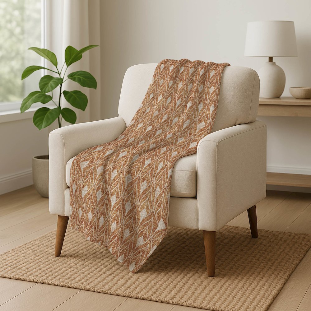 Premium Machine Washable ASB931 Copper 50" x 70" Sherpa Throw Blanket. Picture 5