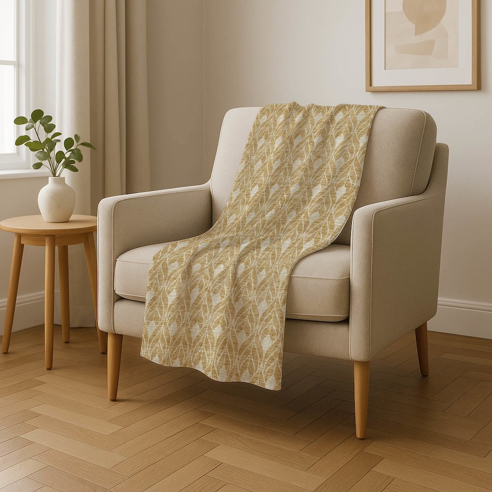 Premium Machine Washable ASB931 Gold 50" x 70" Sherpa Throw Blanket. Picture 4