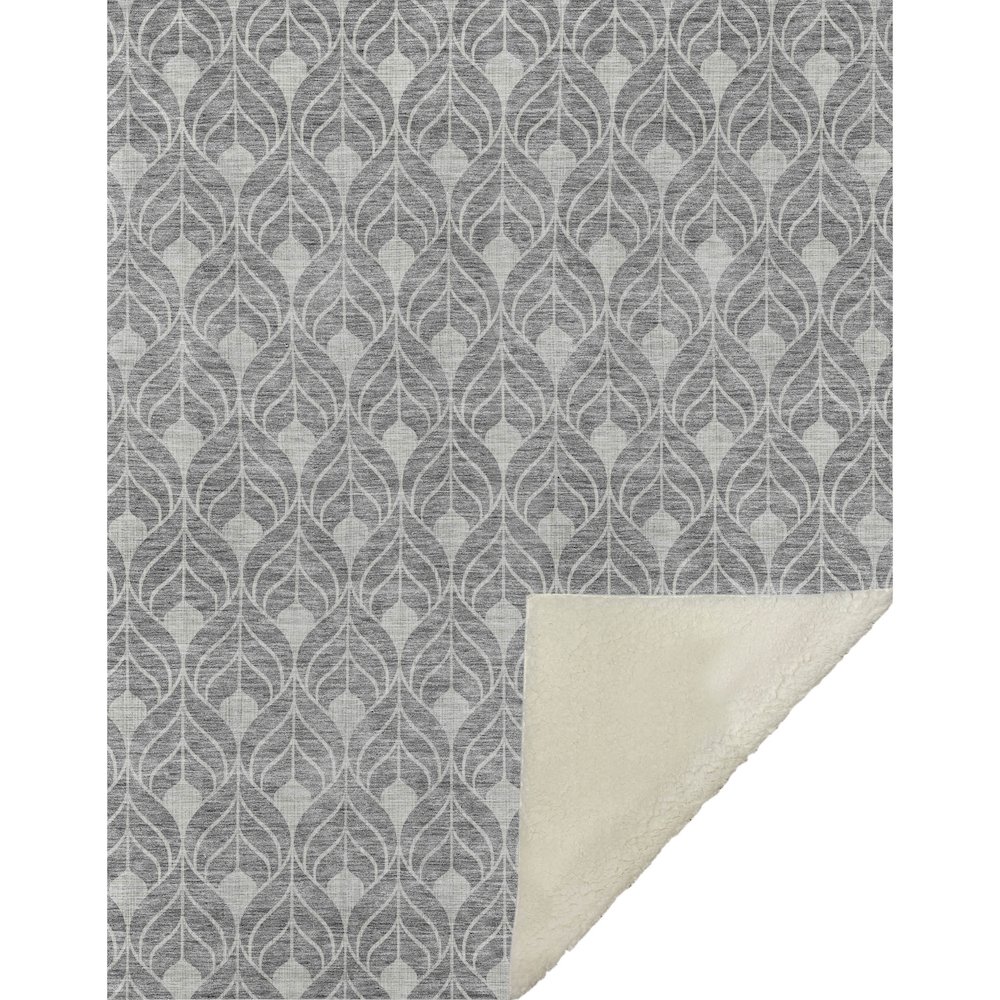 Premium Machine Washable ASB931 Gray 50" x 70" Sherpa Throw Blanket. Picture 1