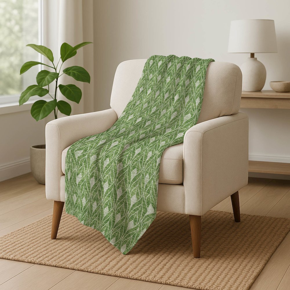 Premium Machine Washable ASB931 Green 50" x 70" Sherpa Throw Blanket. Picture 5