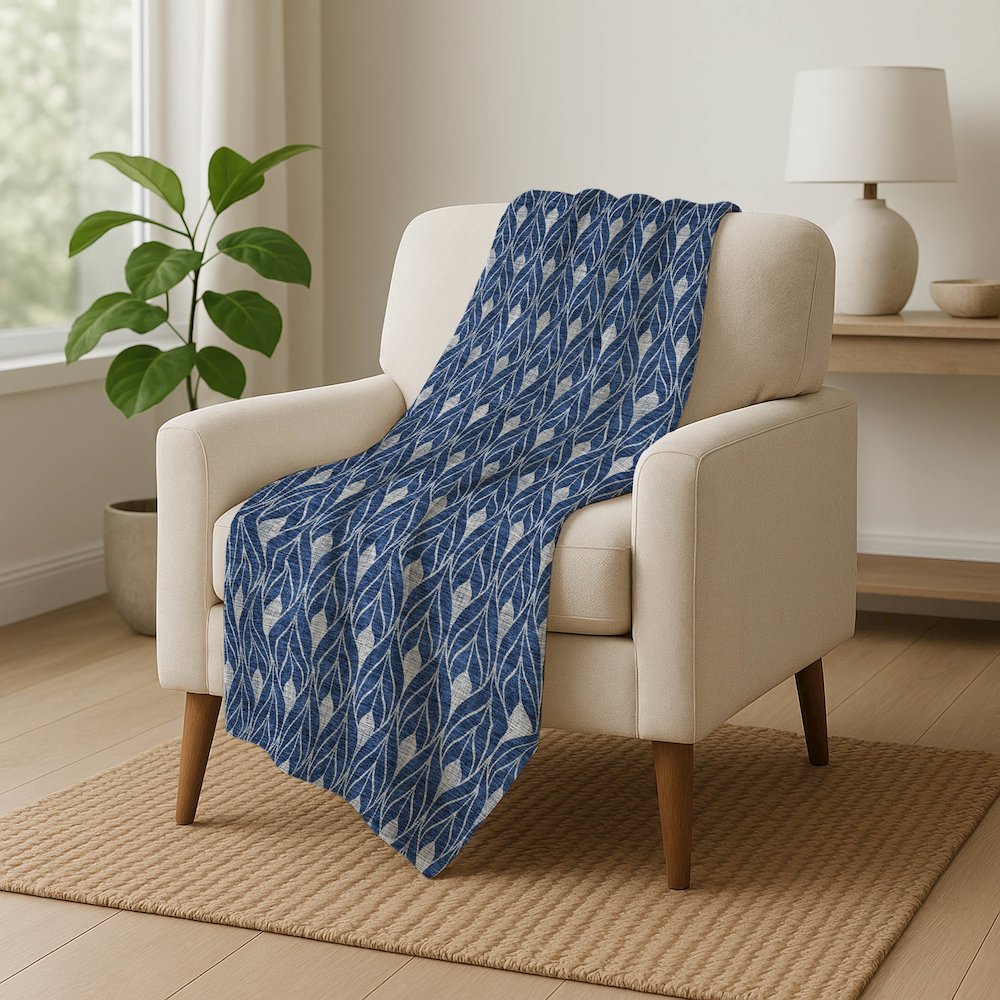 Premium Machine Washable ASB931 Navy 50" x 70" Sherpa Throw Blanket. Picture 5