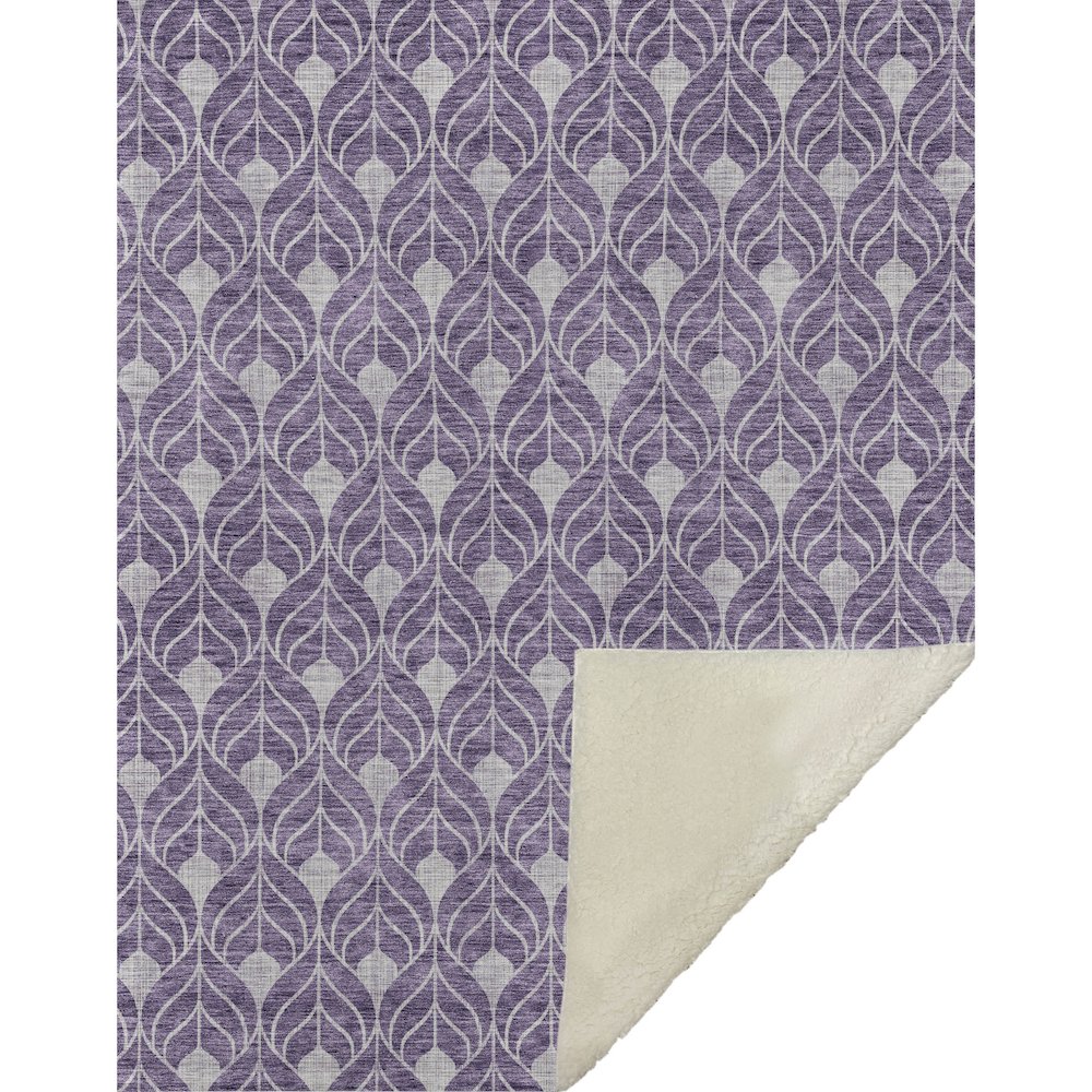 Premium Machine Washable ASB931 Purple 50" x 70" Sherpa Throw Blanket. Picture 1