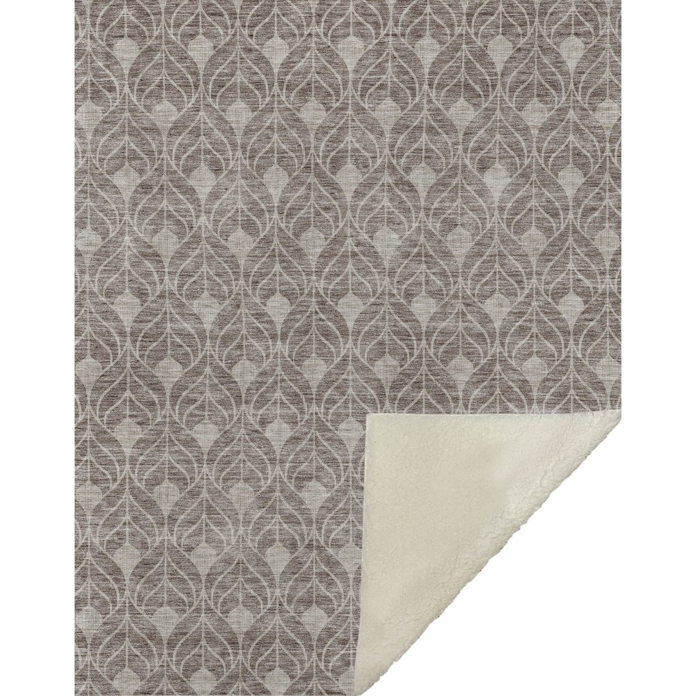 Premium Machine Washable ASB931 Taupe 50" x 70" Sherpa Throw Blanket. Picture 1