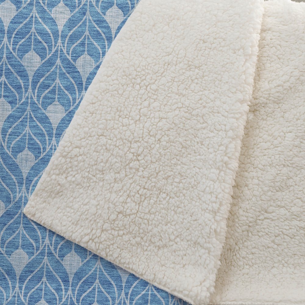 Premium Machine Washable ASB931 Teal 50" x 70" Sherpa Throw Blanket. Picture 2