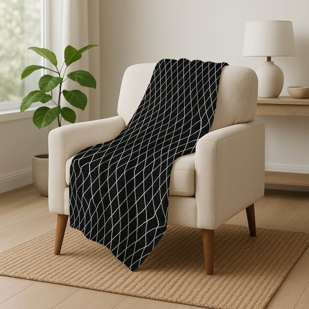 Premium Machine Washable ASB932 Black 50" x 70" Sherpa Throw Blanket. Picture 5