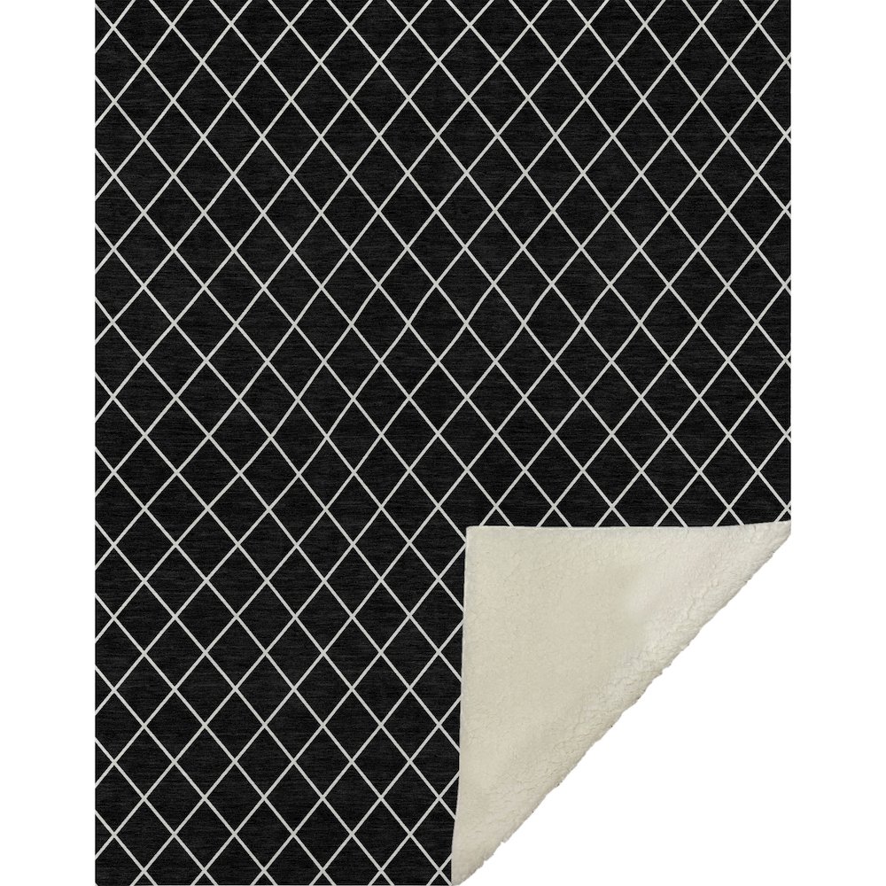 Premium Machine Washable ASB932 Black 50" x 70" Sherpa Throw Blanket. Picture 1
