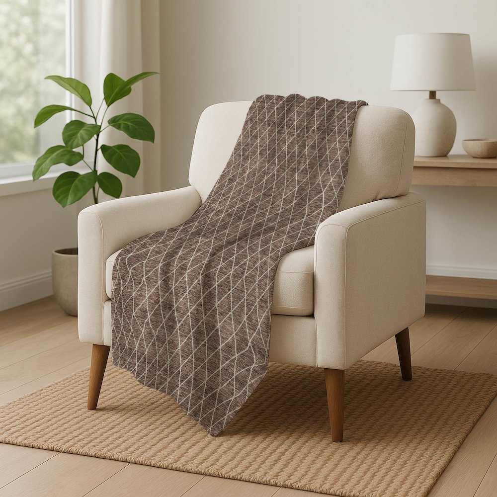 Premium Machine Washable ASB932 Brown 50" x 70" Sherpa Throw Blanket. Picture 5