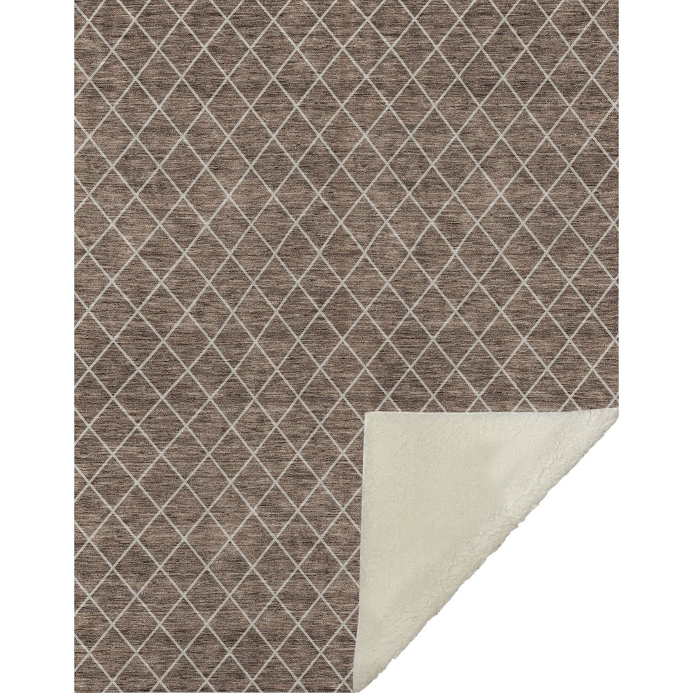 Premium Machine Washable ASB932 Brown 50" x 70" Sherpa Throw Blanket. Picture 1