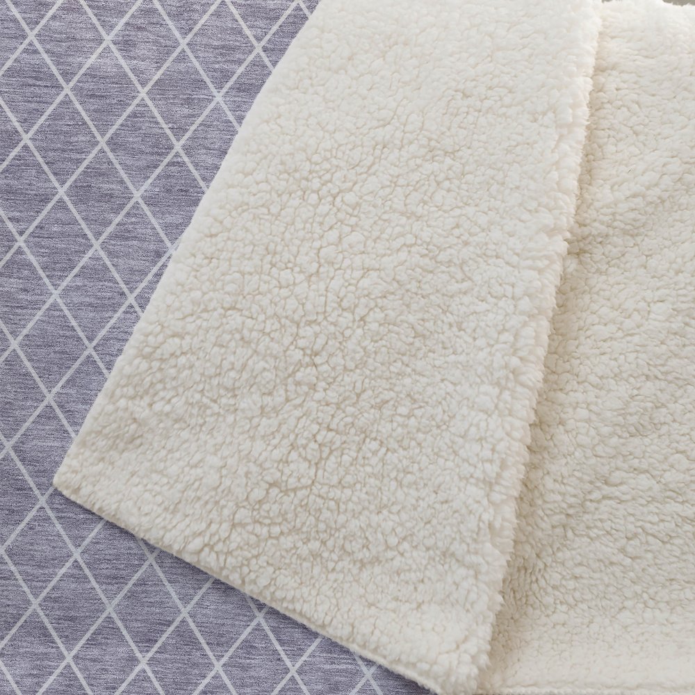Premium Machine Washable ASB932 Lavender 50" x 70" Sherpa Throw Blanket. Picture 2