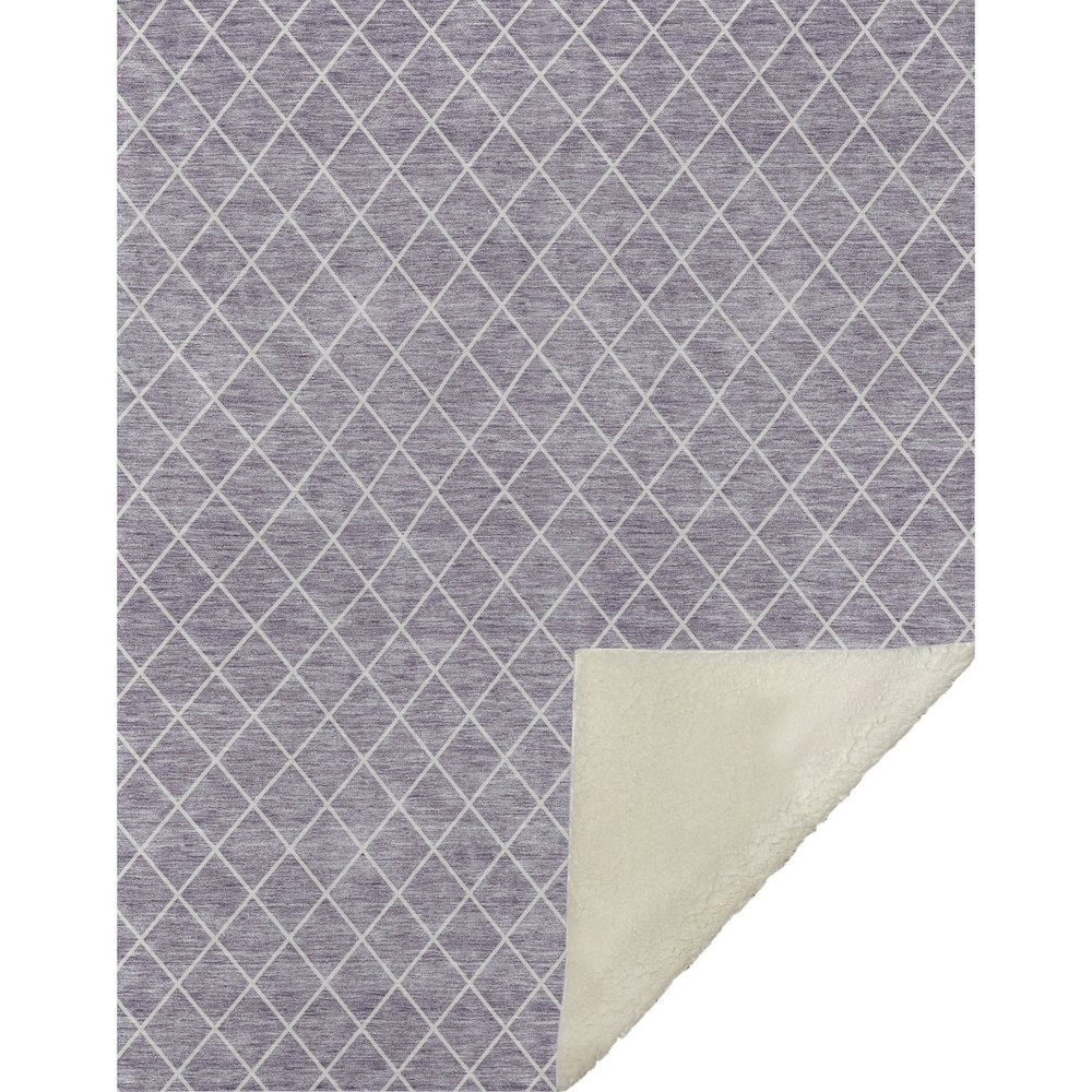 Premium Machine Washable ASB932 Lavender 50" x 70" Sherpa Throw Blanket. Picture 1