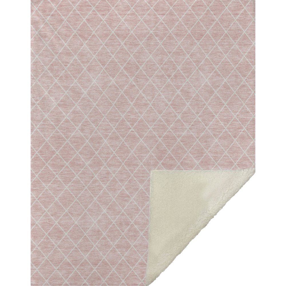 Premium Machine Washable ASB932 Pink 50" x 70" Sherpa Throw Blanket. Picture 1