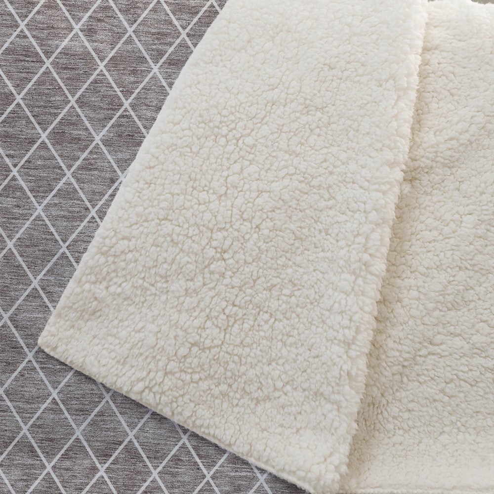Premium Machine Washable ASB932 Taupe 50" x 70" Sherpa Throw Blanket. Picture 2
