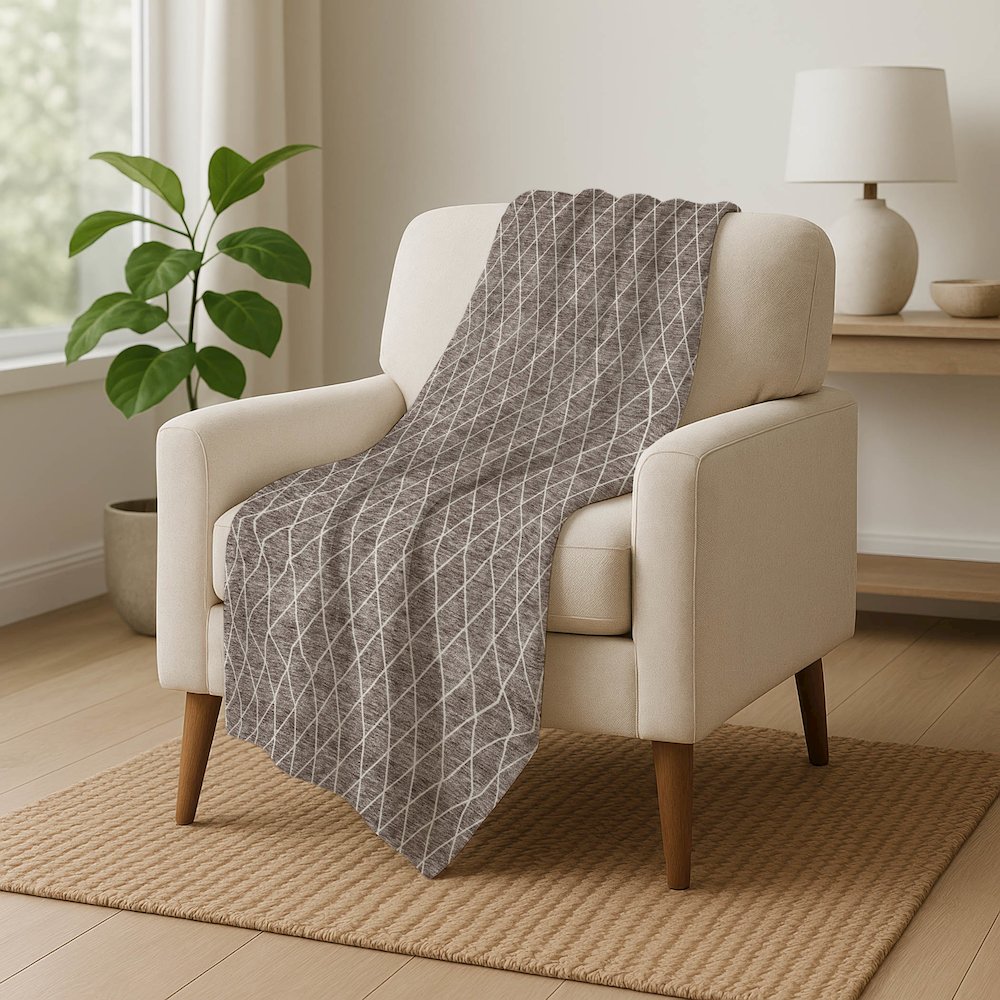 Premium Machine Washable ASB932 Taupe 50" x 70" Sherpa Throw Blanket. Picture 5
