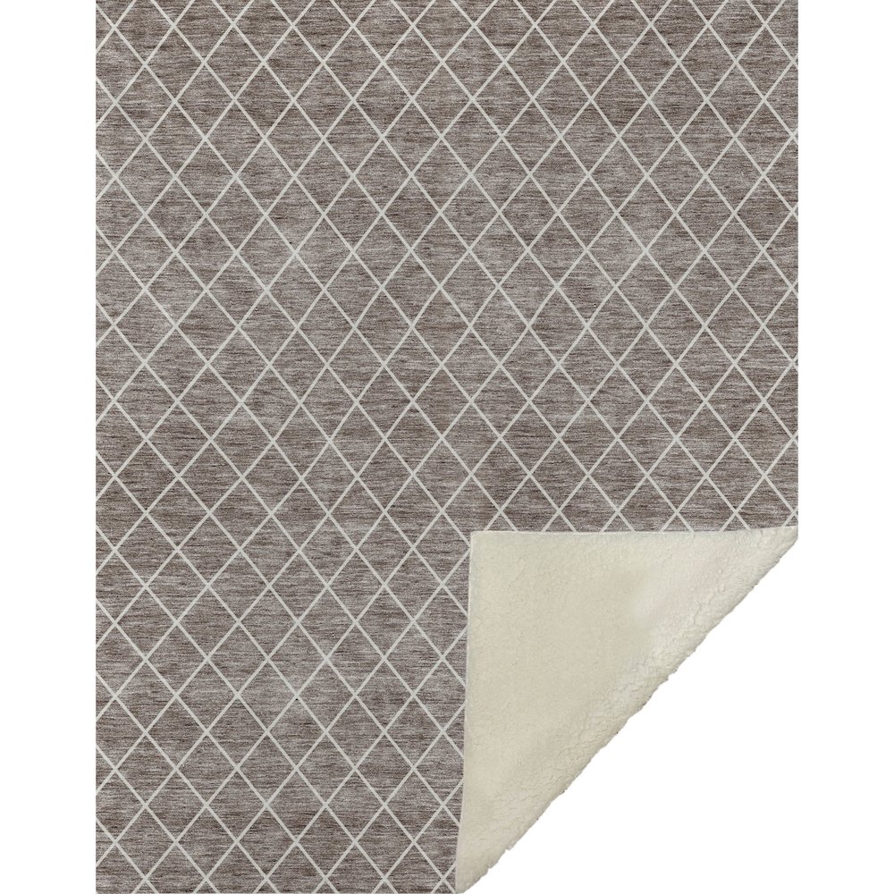 Premium Machine Washable ASB932 Taupe 50" x 70" Sherpa Throw Blanket. Picture 1