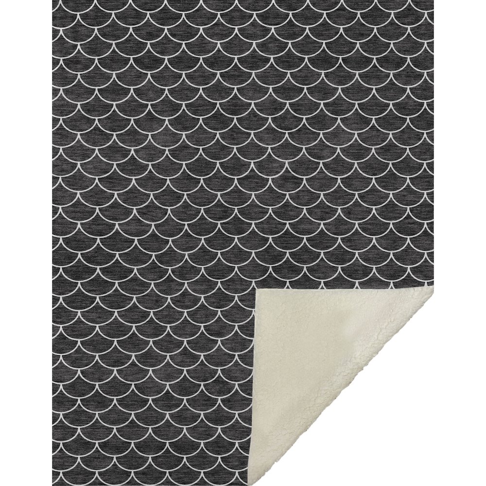 Premium Machine Washable ASB933 Black 50" x 70" Sherpa Throw Blanket. Picture 1